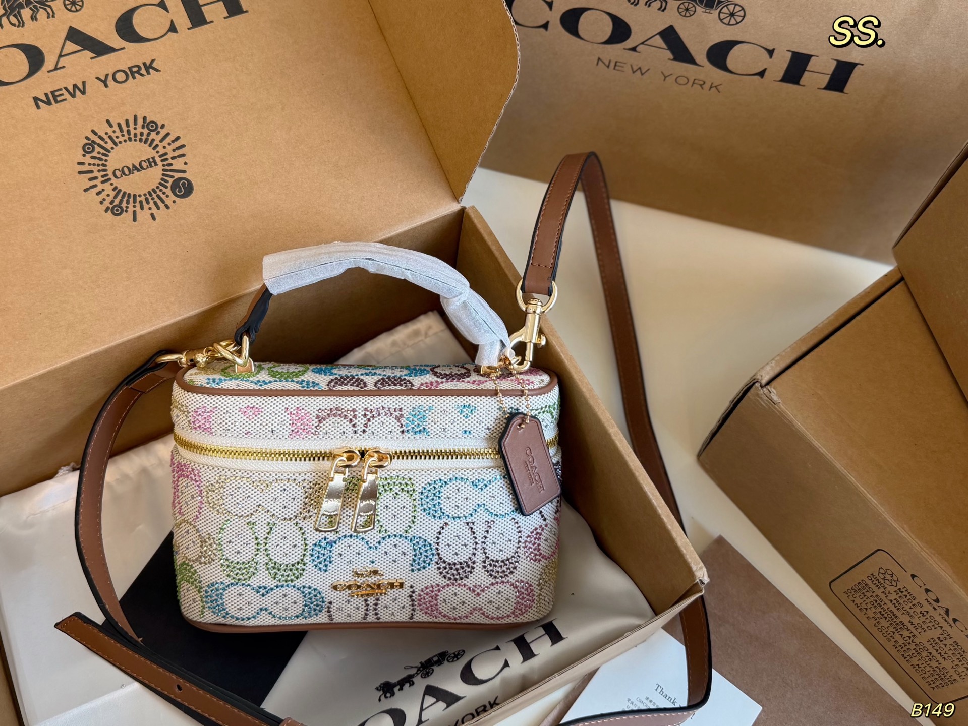 COACH New Rainer Diamond-Encrusted Box Bag