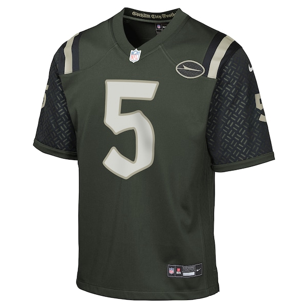 Garrett Wilson New York Jets Nike Youth 2025 Rivalries Collection Game Jersey - Gotham Green