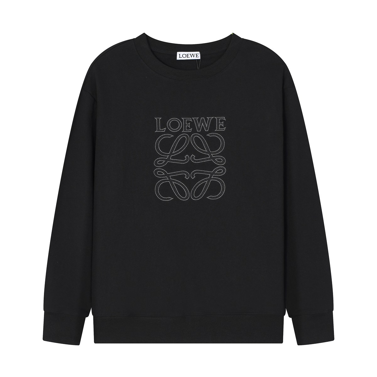 Laser Patch Embroidery Print Long Sleeve Sweatshirt