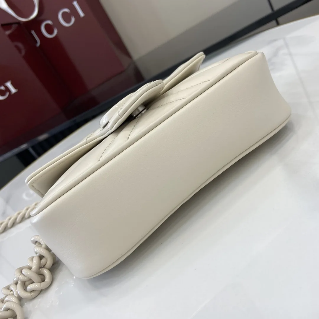 Gucci Marmont White Quilted Leather Shoulder Bag product photo from LabelPicks