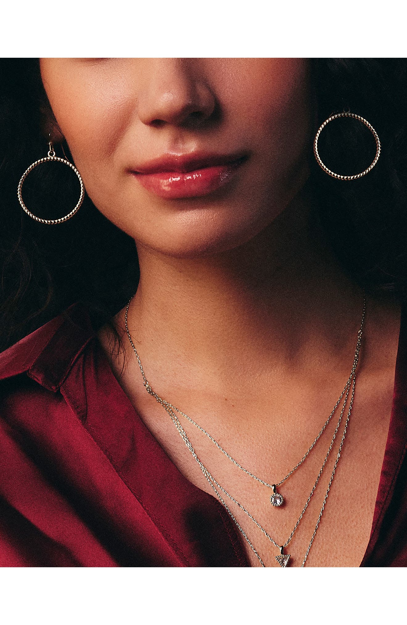 Sterling Forever Terina Hoop Drop Earrings