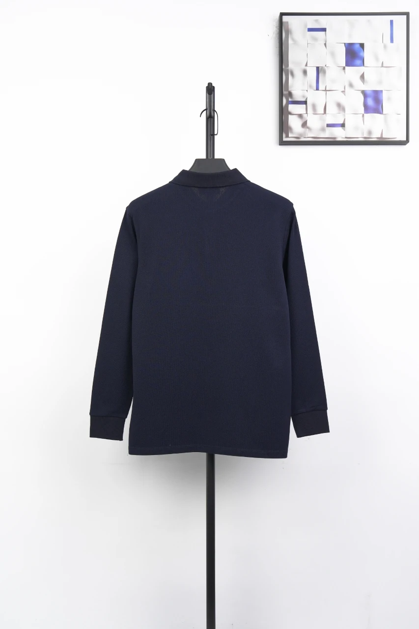 Miu Miu Navy Logo Embroidered Long Sleeve Polo Shirt product photo from LabelPicks