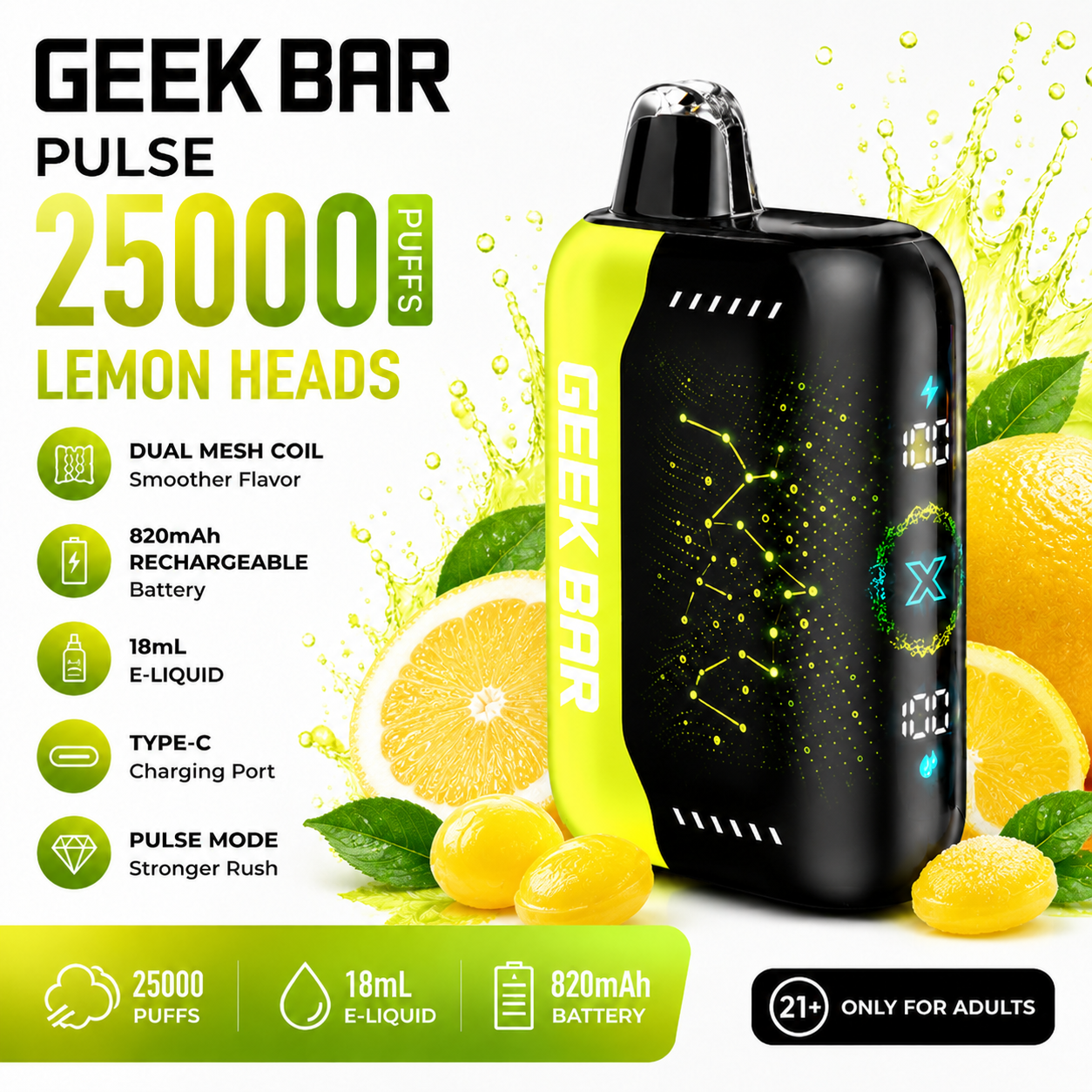 🔥 GEEK BAR Premium Flavor Device - 25000 Puffs | Fast U.S. Delivery