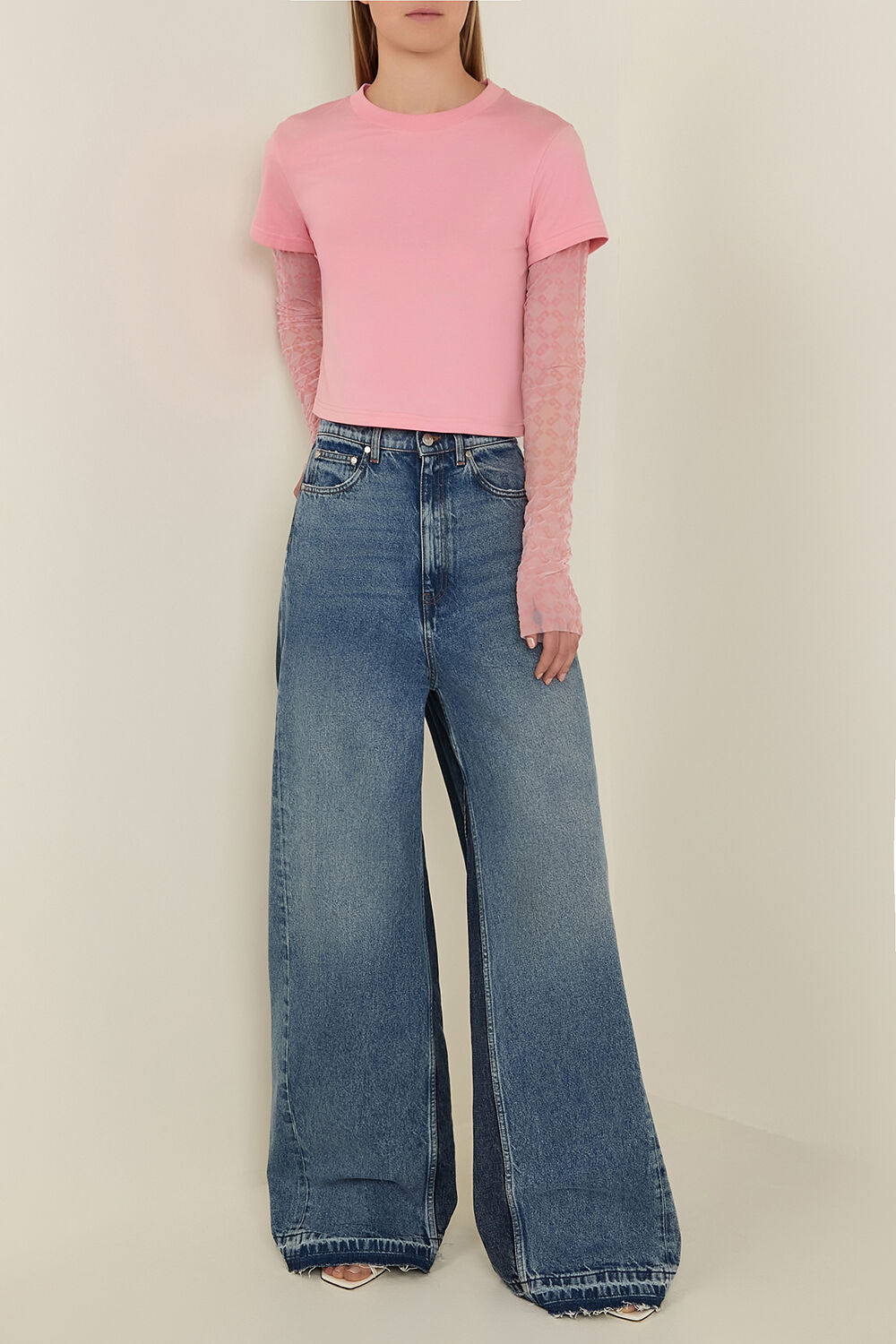 STELLA MCCARTNEY מכנסי ג'ינס בגזרה רחבה