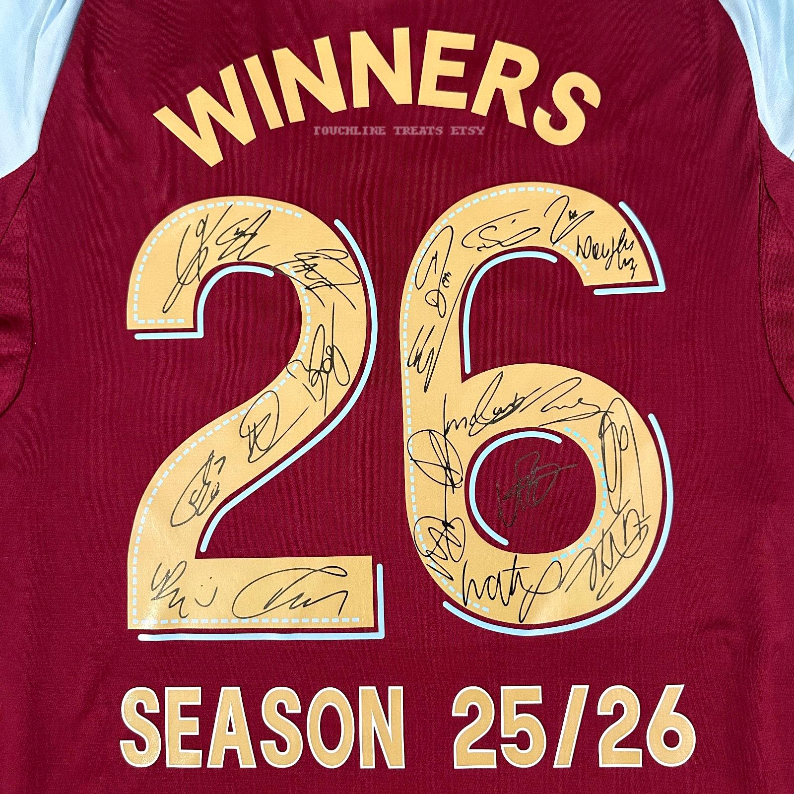 Aston Villa Team SIGNED 25/26 Europa League Winners Shirt Jersey - COA - 2025