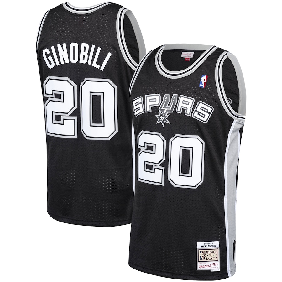 Manu Ginobili San Antonio Spurs 2002-03 Hardwood Classics Player Swingman Jersey - Black