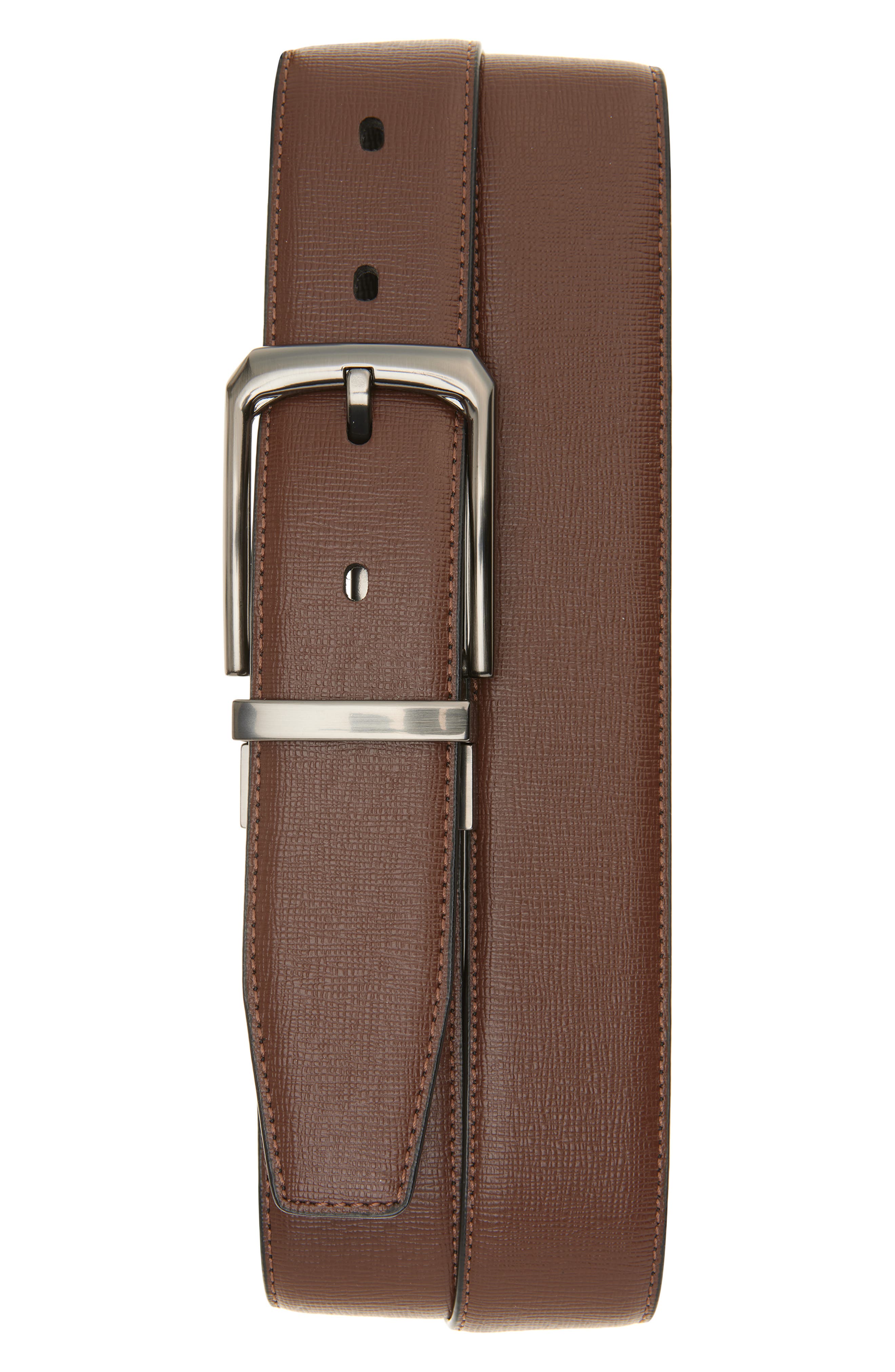 Original Penguin Feather Edge Stitched Faux Leather Belt