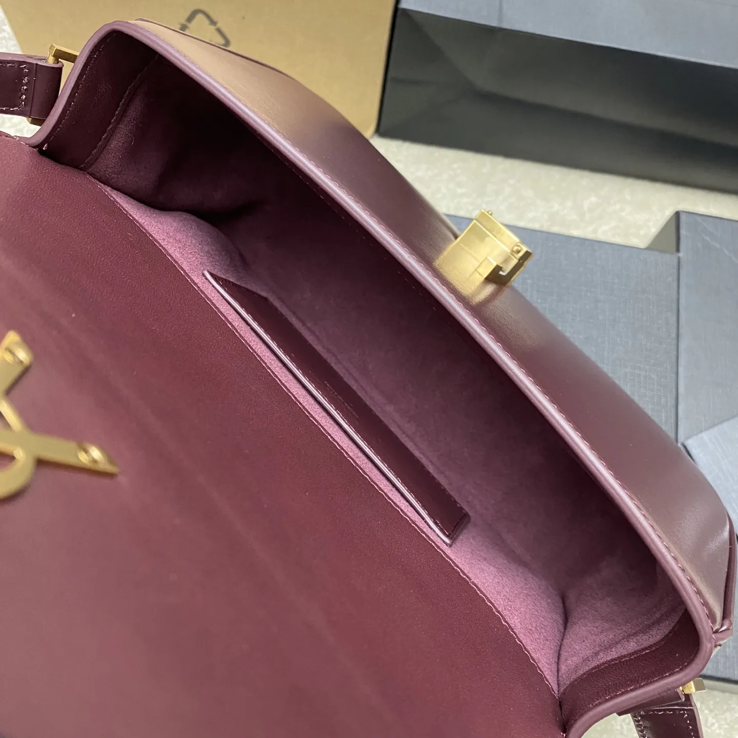Saint Laurent Burgundy Lambskin Shoulder Bag product photo from LabelPicks