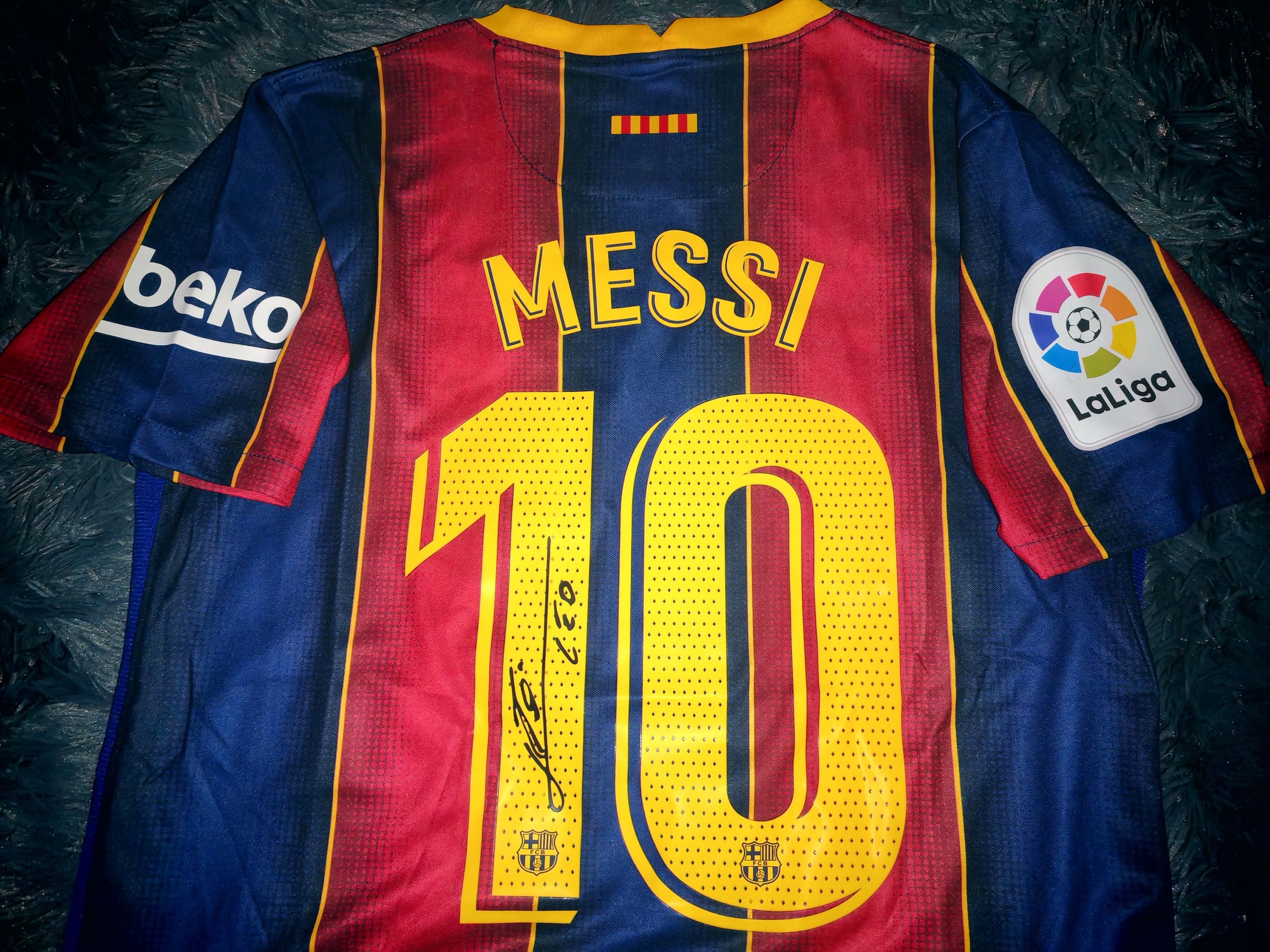 Lionel Messi SIGNED Barcelona 20/21 Home Final Jersey/Shirt - COA - Retro