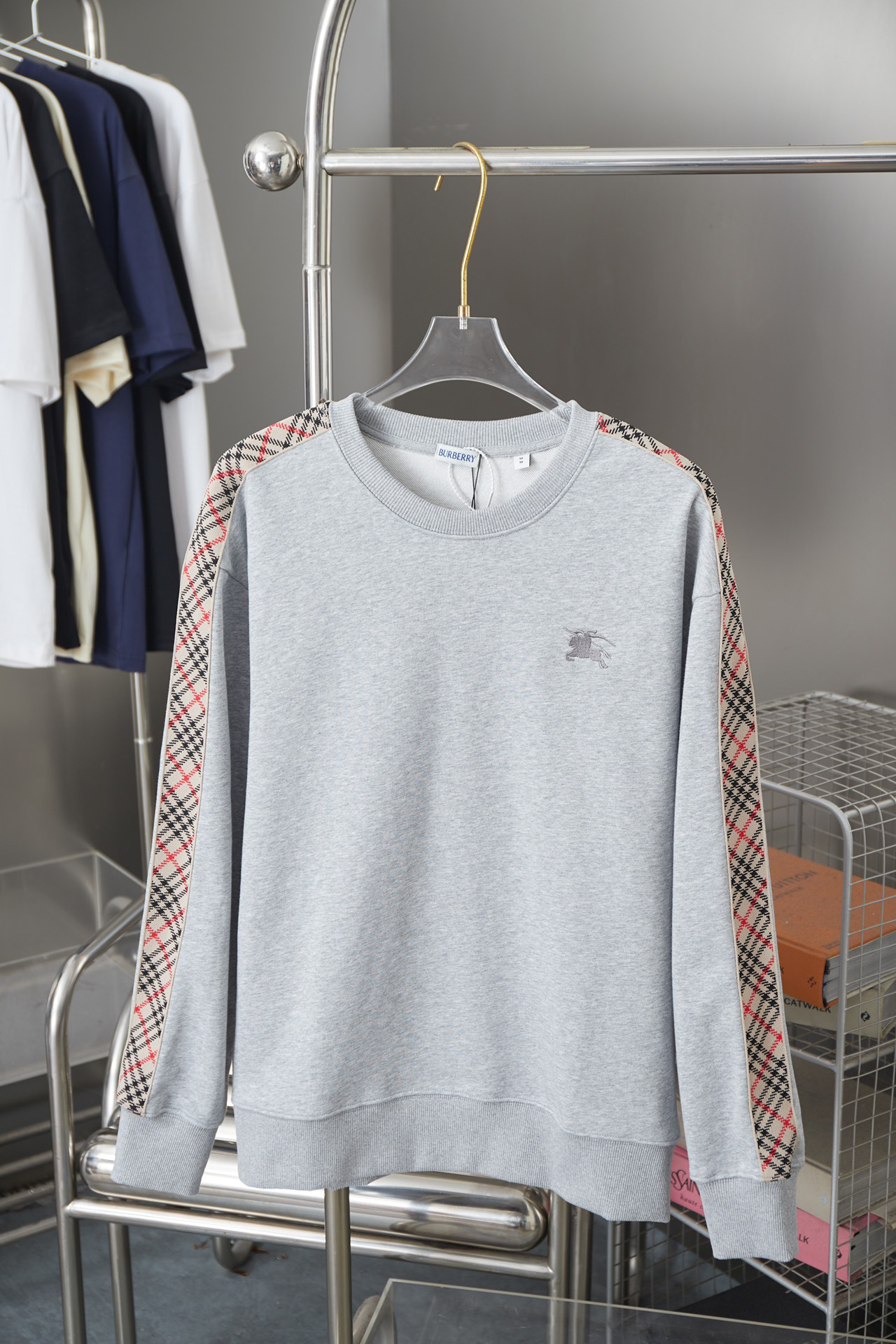 Plaid Web Warhorse Embroidered Long Sleeve Sweatshirt