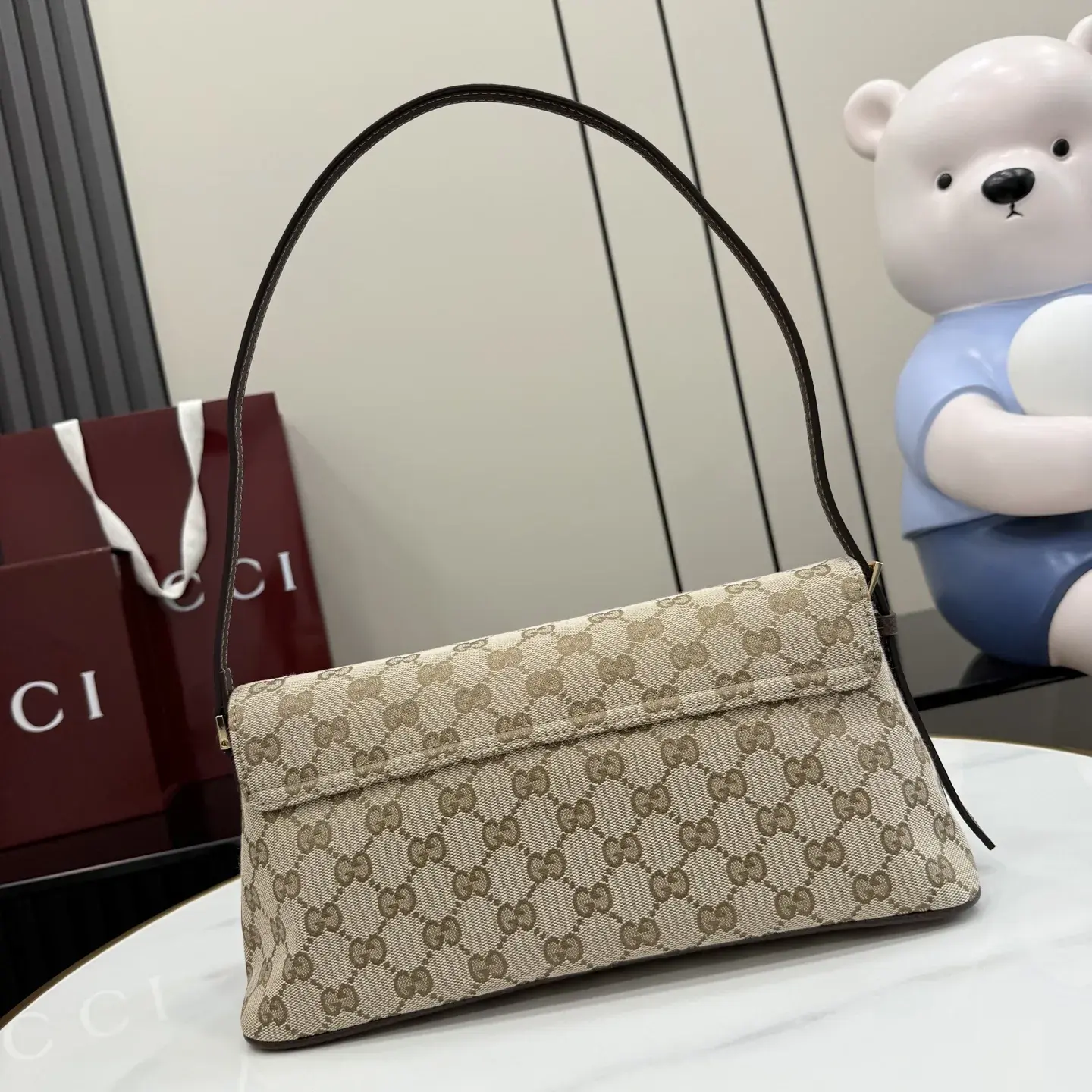 Gucci Brown Generation Canvas and Leather Shoulder Bag product photo from LabelPicks