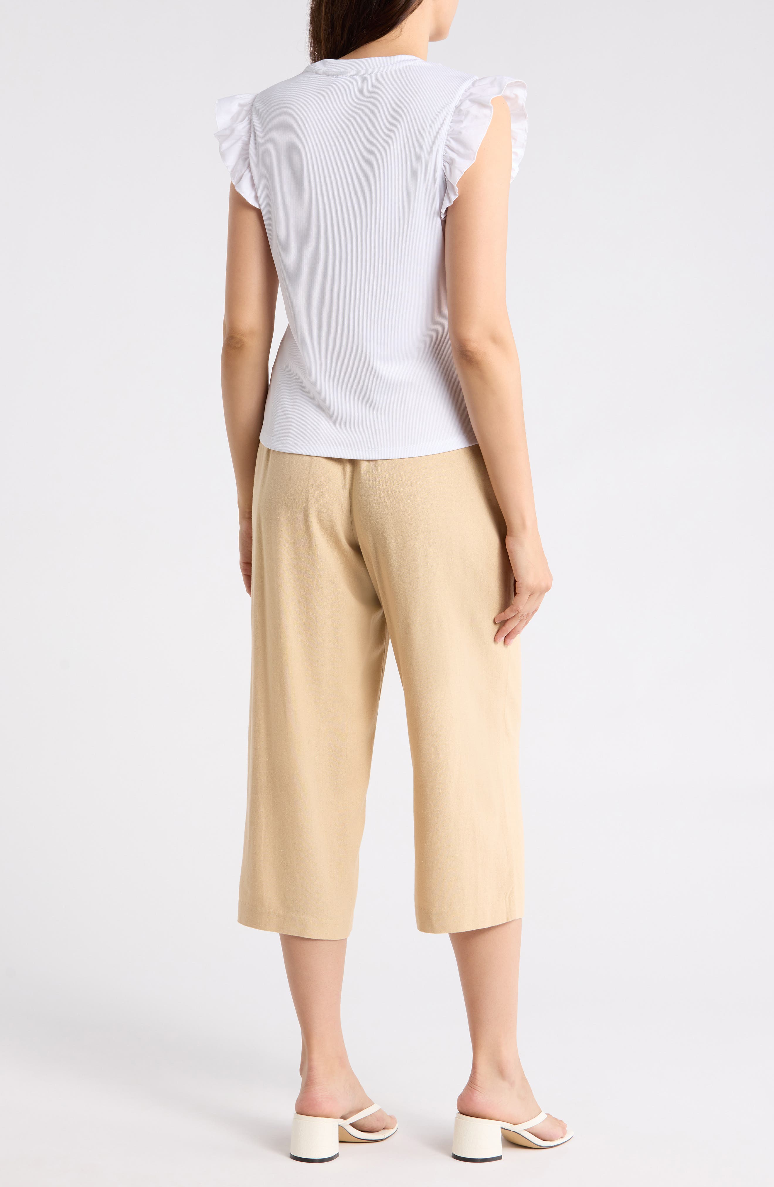 Nicole Miller Flutter Sleeve Top & Pull-On Pants Set