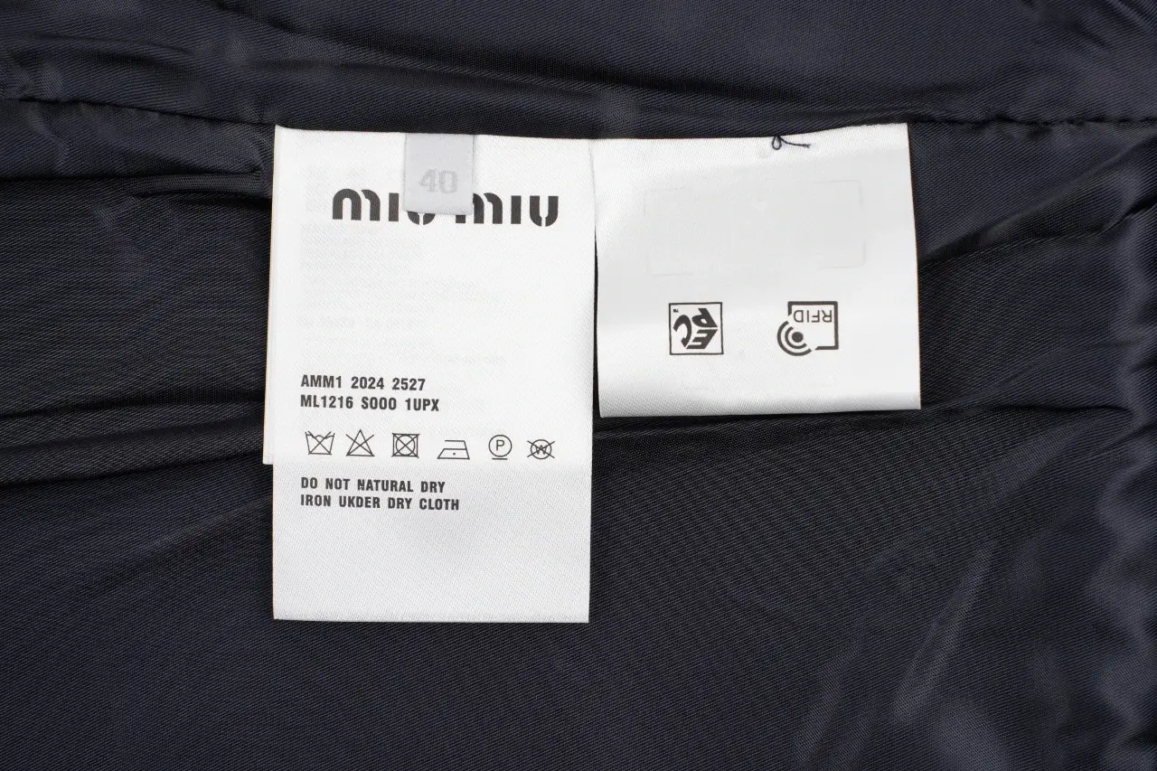 Miu Miu Navy Stripe Collar Logo Embroidered Jacket product photo from LabelPicks