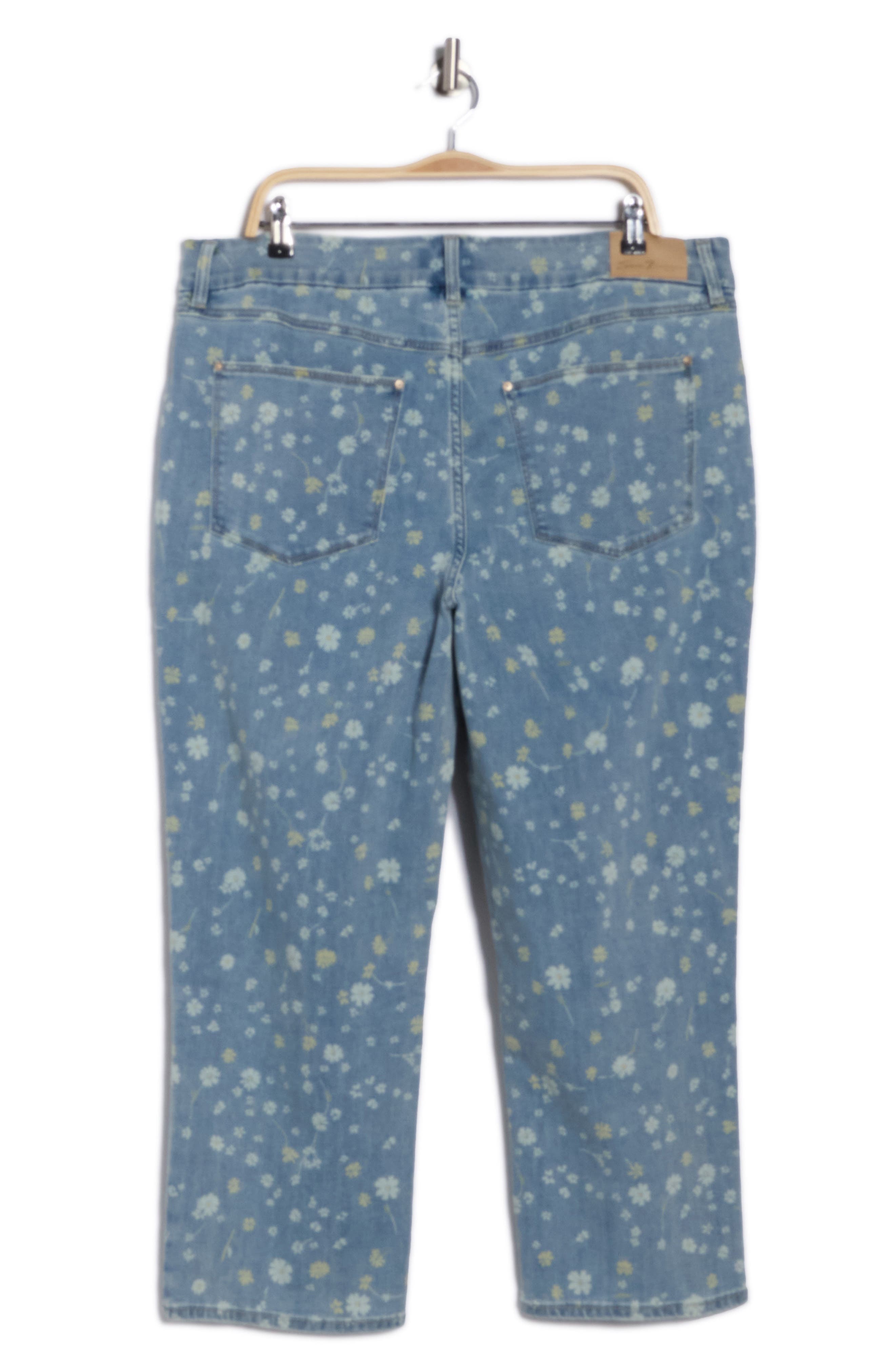 Seven7 Tummyless Floral Ankle Straight Leg Jeans