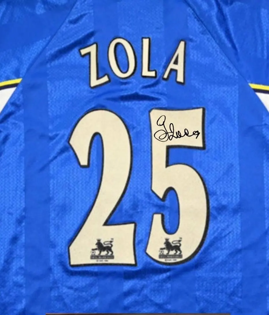 Gianfranco Zola SIGNED Chelsea Home 97/98 Home Jersey/Shirt - COA - 1997 Retro