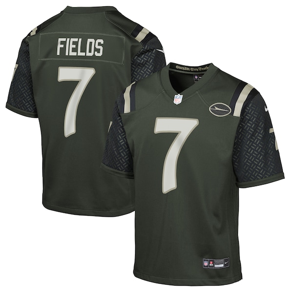 Justin Fields New York Jets Nike Youth 2025 Rivalries Collection Game Jersey - Gotham Green