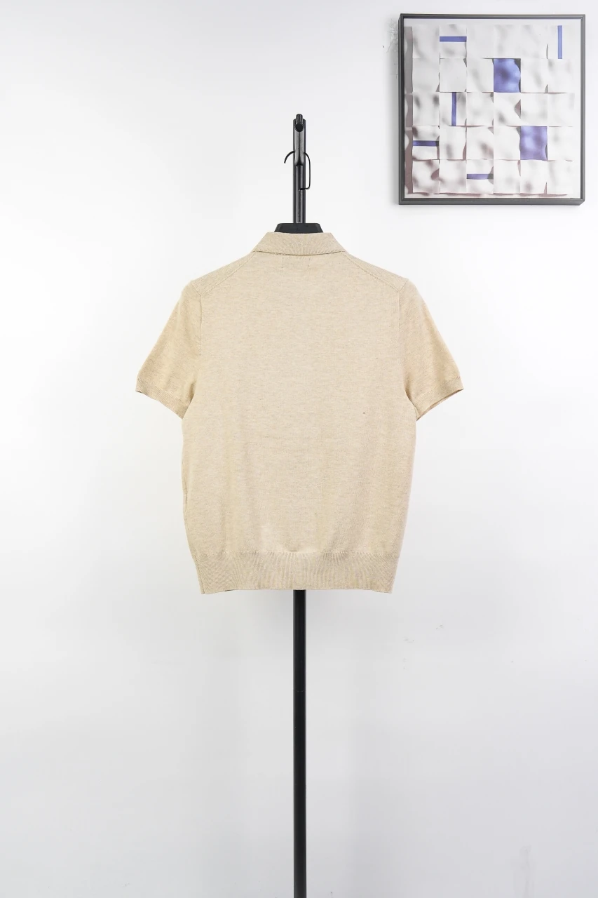 Ralph Lauren Beige Pony Embroidered Plain Knit Polo Shirt product photo from LabelPicks