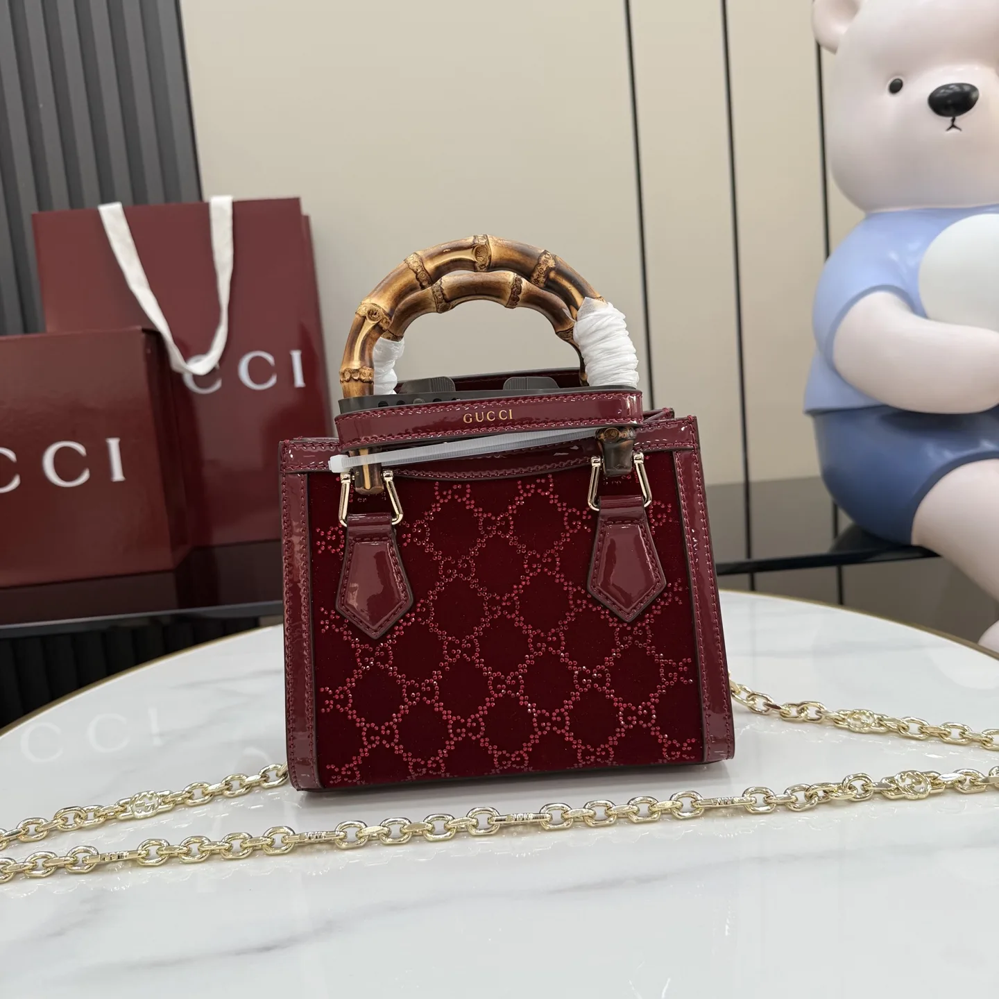 Gucci Gold GG Supreme Canvas Crossbody Bag product photo from LabelPicks