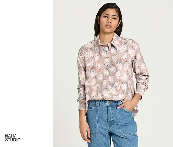 NAH/STUDIO Longbluse | Bio-Baumwolle, Print