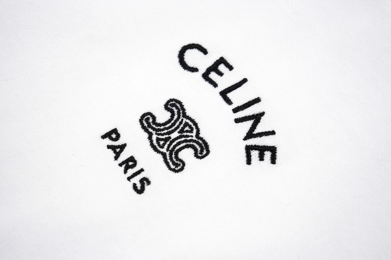 CELINE White Triomphe Embroidered T-Shirt product photo from LabelPicks