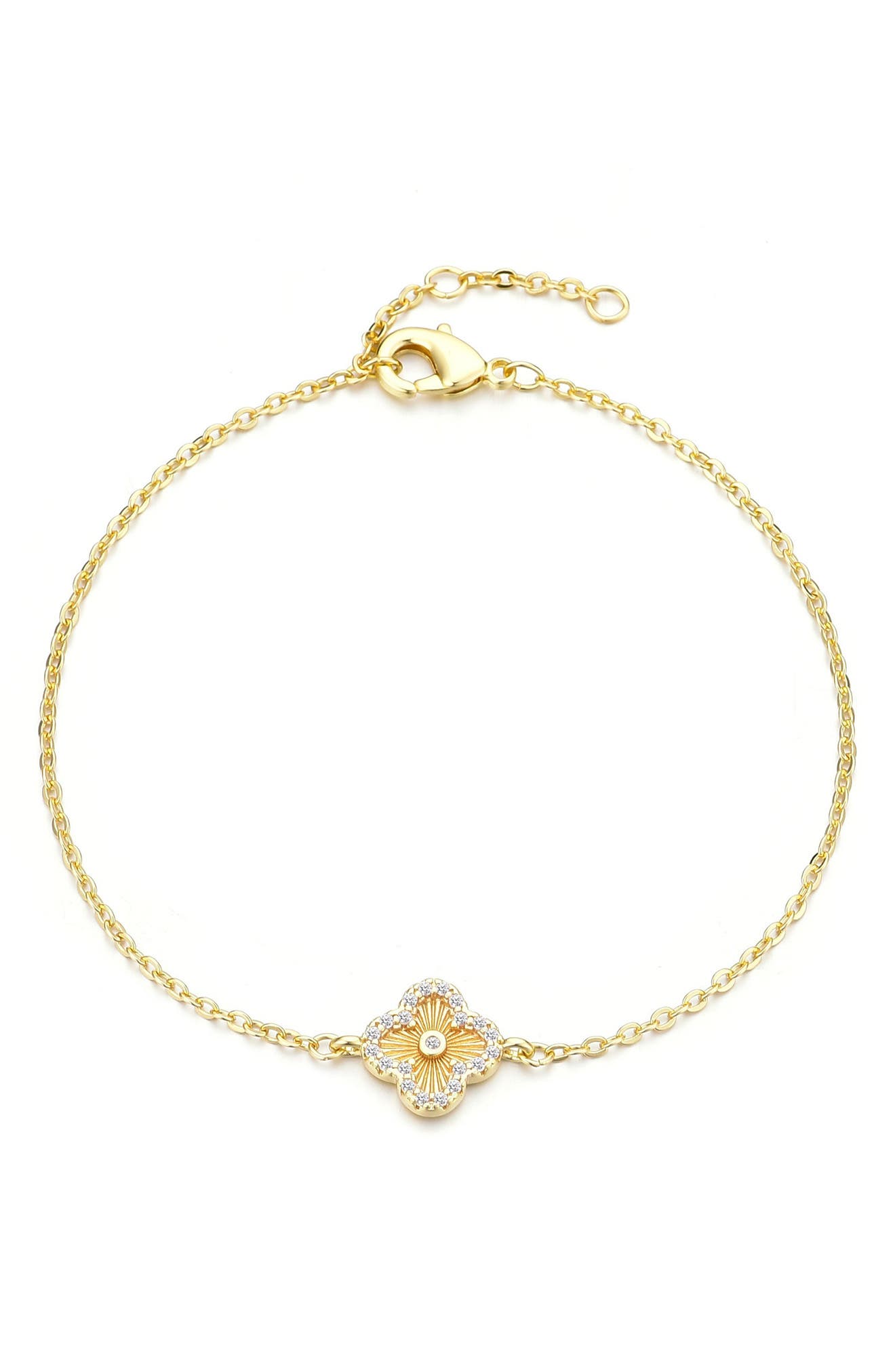 Adornia Fluted Clover Bracelet & Necklace Set