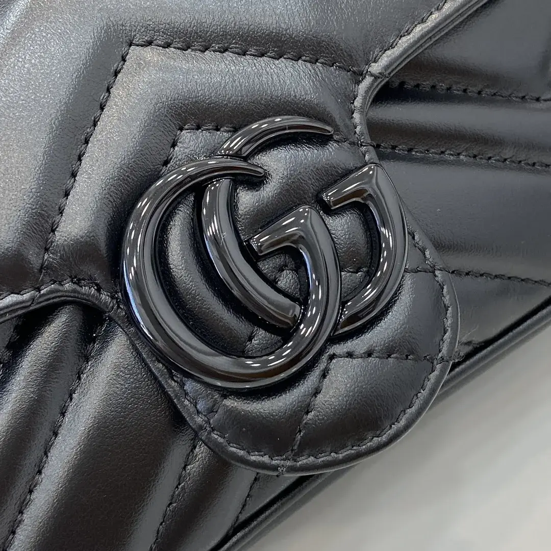 Gucci Marmont Black GG Supreme Canvas Shoulder Bag product photo from LabelPicks
