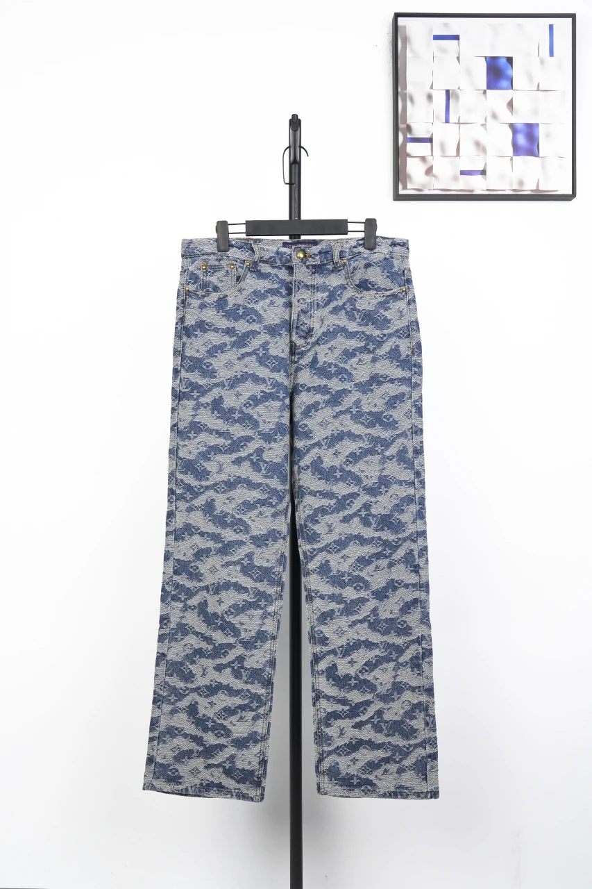 Louis Vuitton Blue Grey Camouflage Denim Pants product photo from LabelPicks