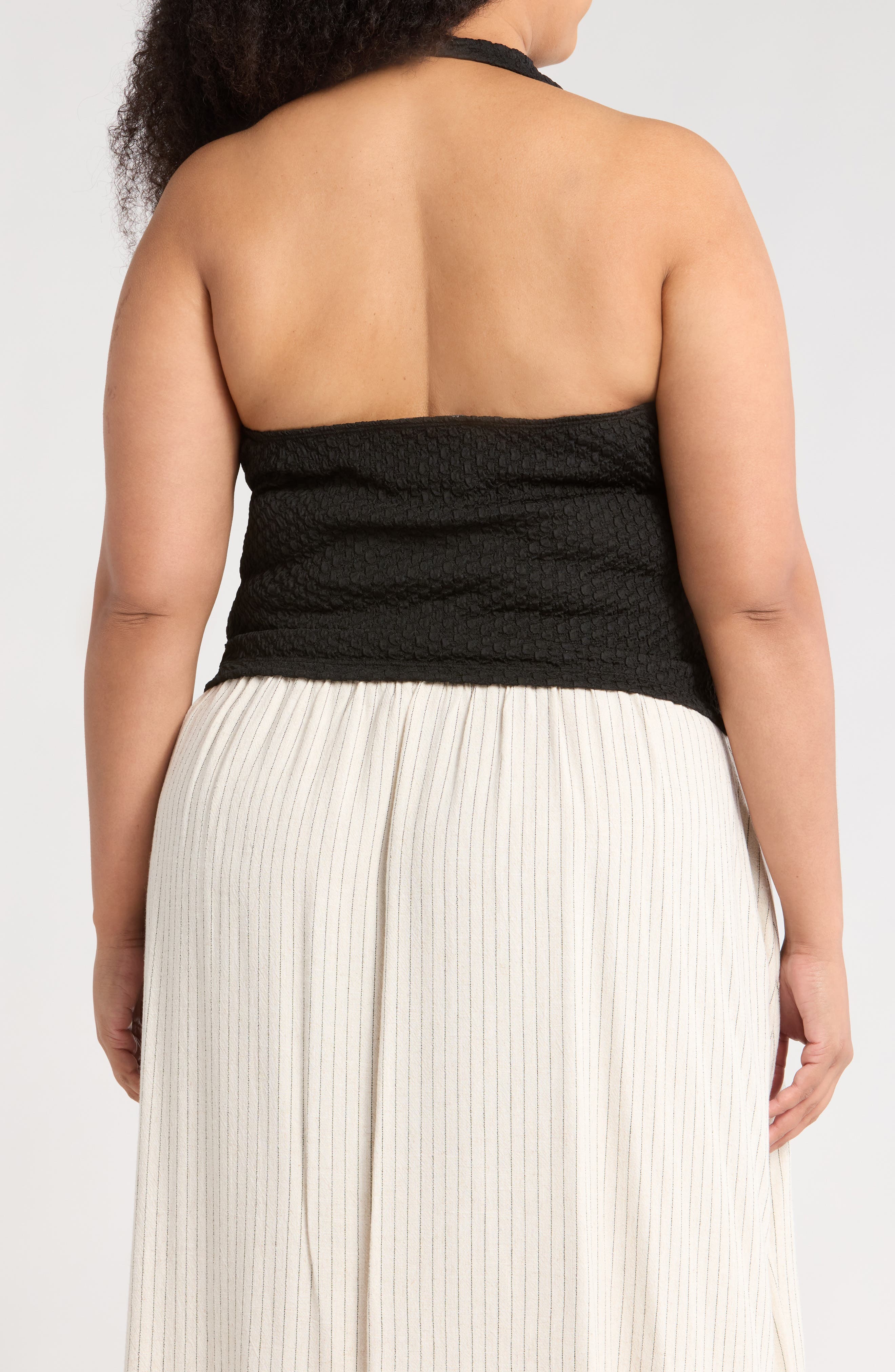 Renee C Textured Knit Halter Top