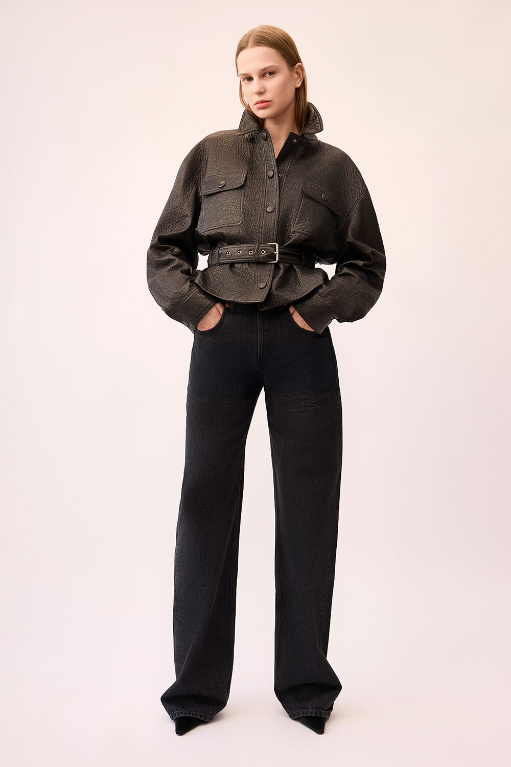SAINT LAURENT מכנסי ג'ינס באגי ישרים 90