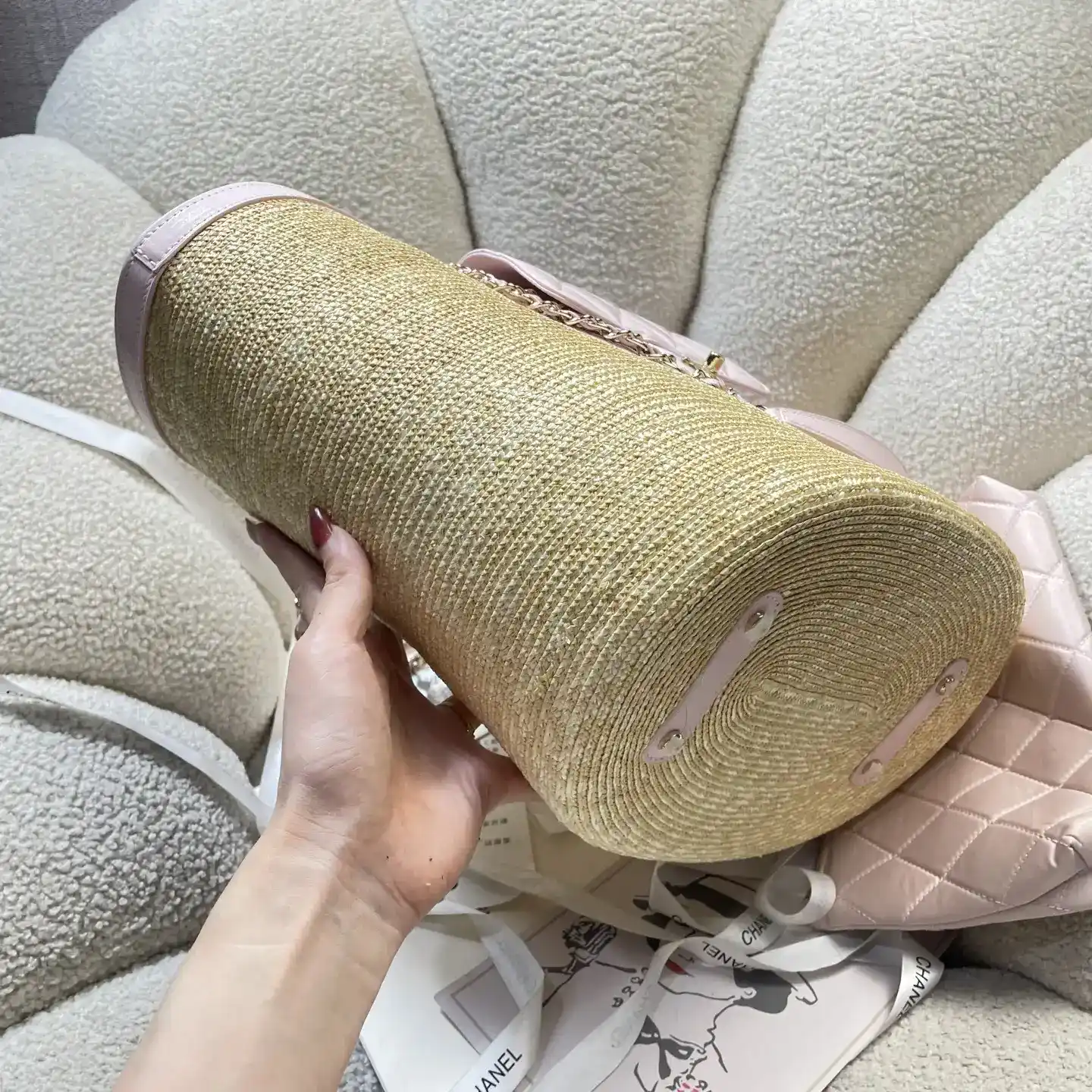 Chanel White Straw Woven Tote Bag product photo from LabelPicks