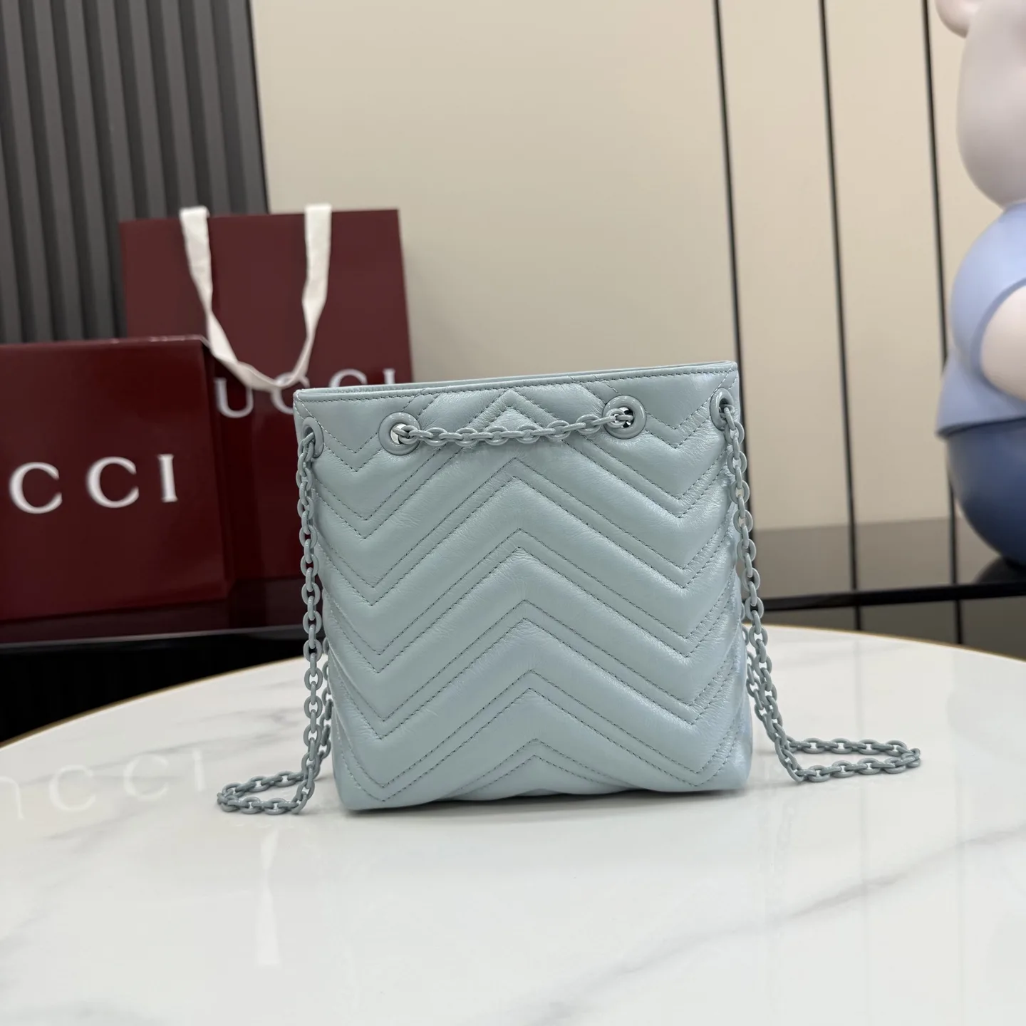 Gucci Marmont Blue GG Supreme Canvas Bucket Bag product photo from LabelPicks