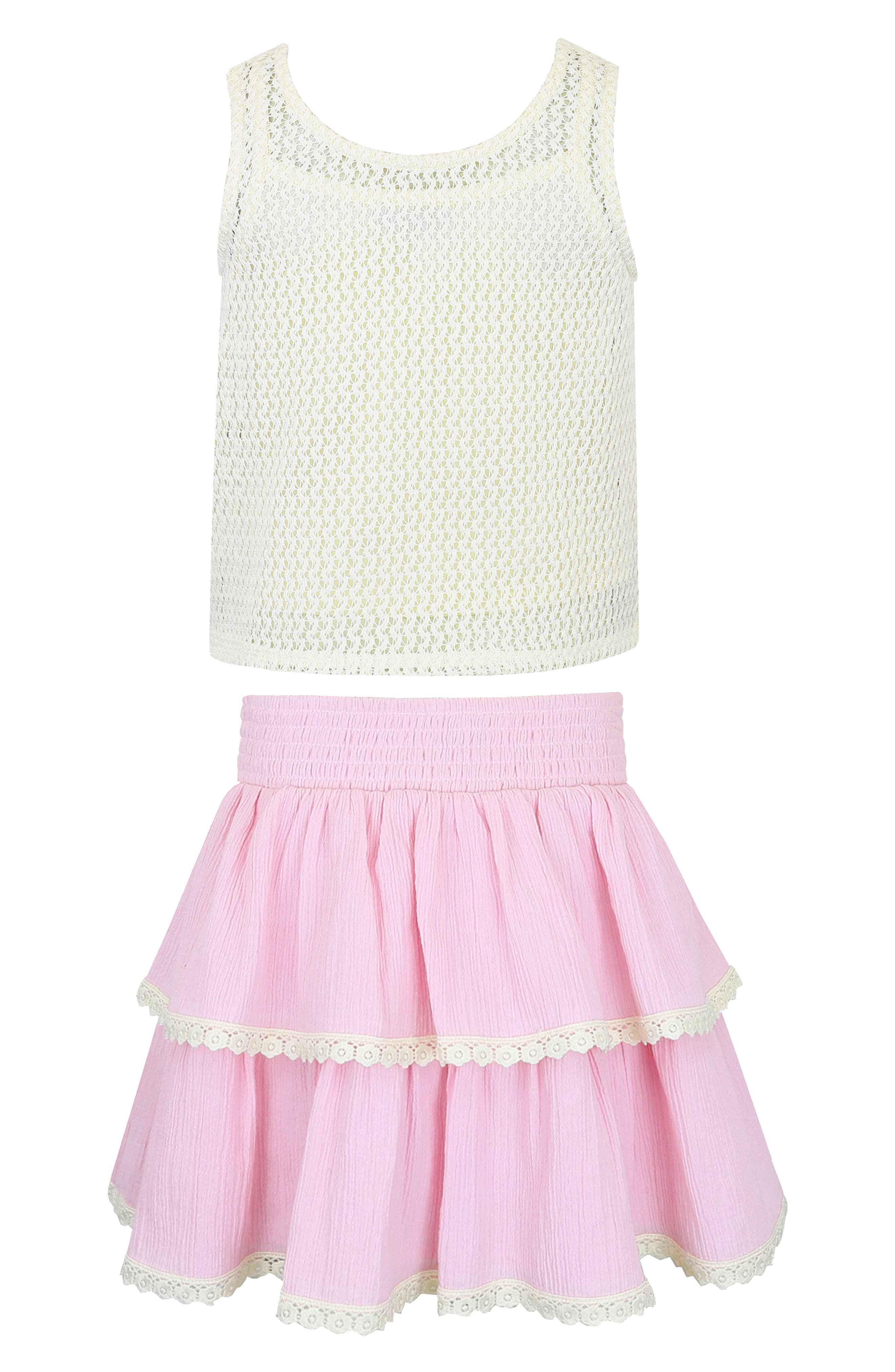 Zunie Kids' Daisy Tank & Skirt Set