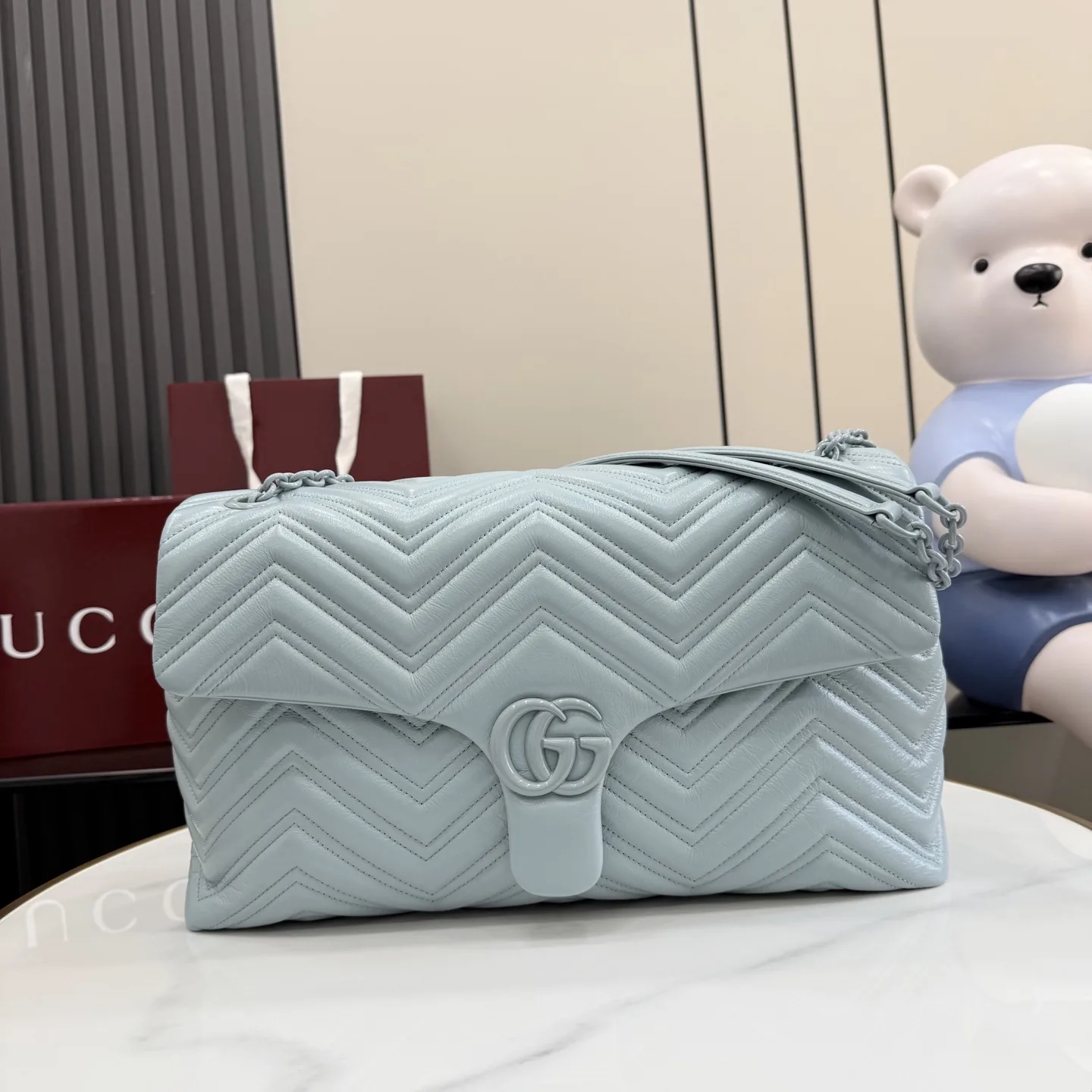 Gucci Marmont Blue GG Supreme Canvas Shoulder Bag product photo from LabelPicks