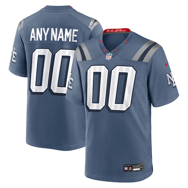 New England Patriots Nike 2025 Rivalries Collection Custom Game Jersey - Storm Blue/White/Navy/Red