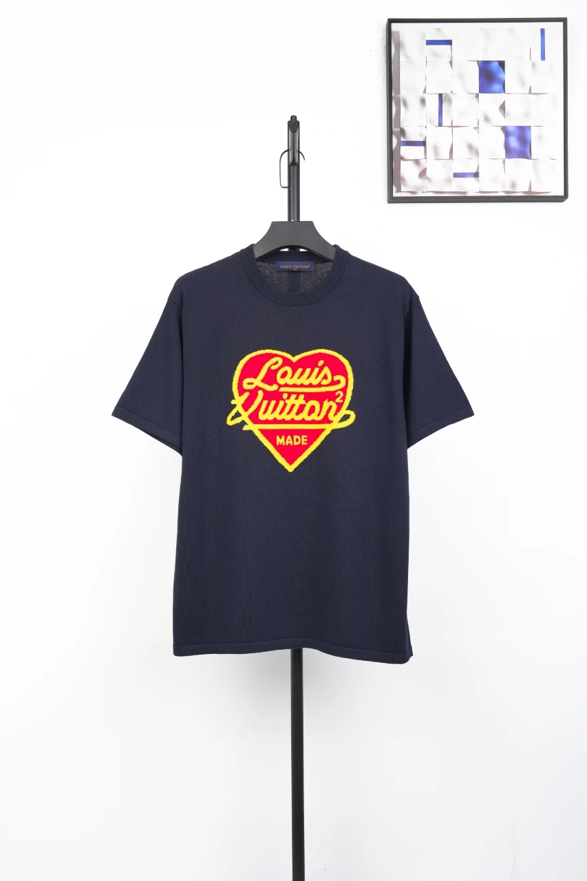 Louis Vuitton Navy Heart Jacquard T-Shirt product photo from LabelPicks