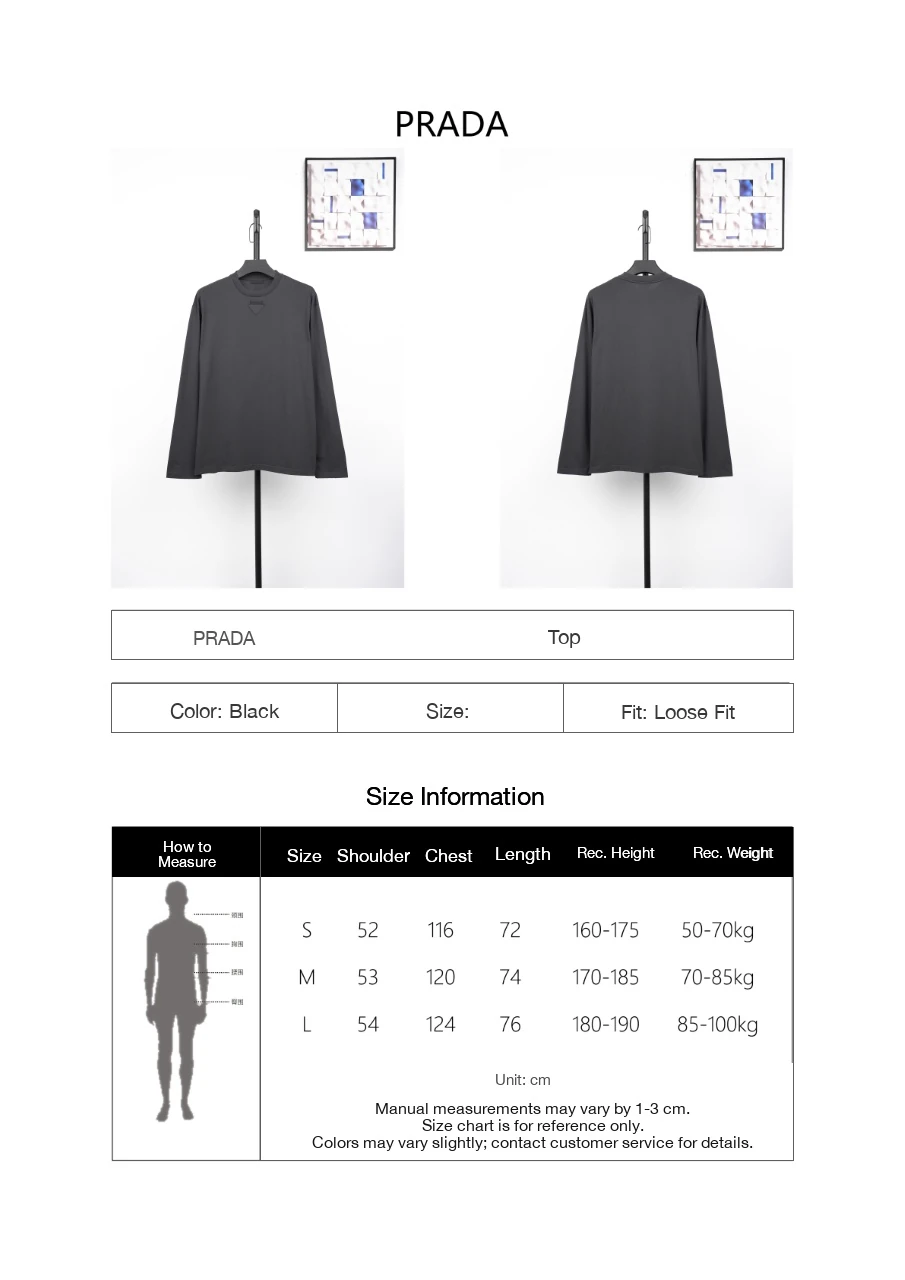 Prada Black Lightweight Triangle Patch Long Sleeve T-Shirt product photo from LabelPicks