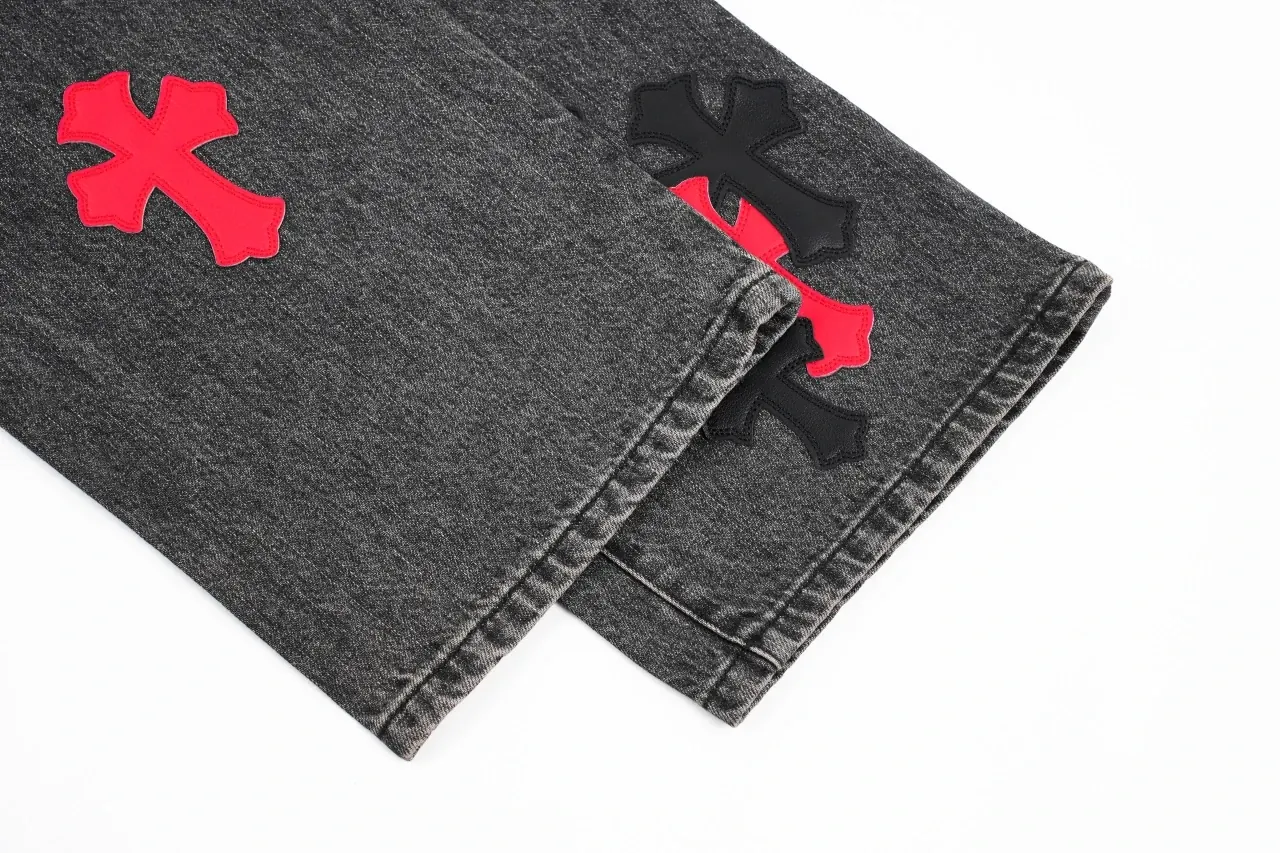 Chrome Hearts Grey Cross Patch Slight Flare Jeans product photo from LabelPicks