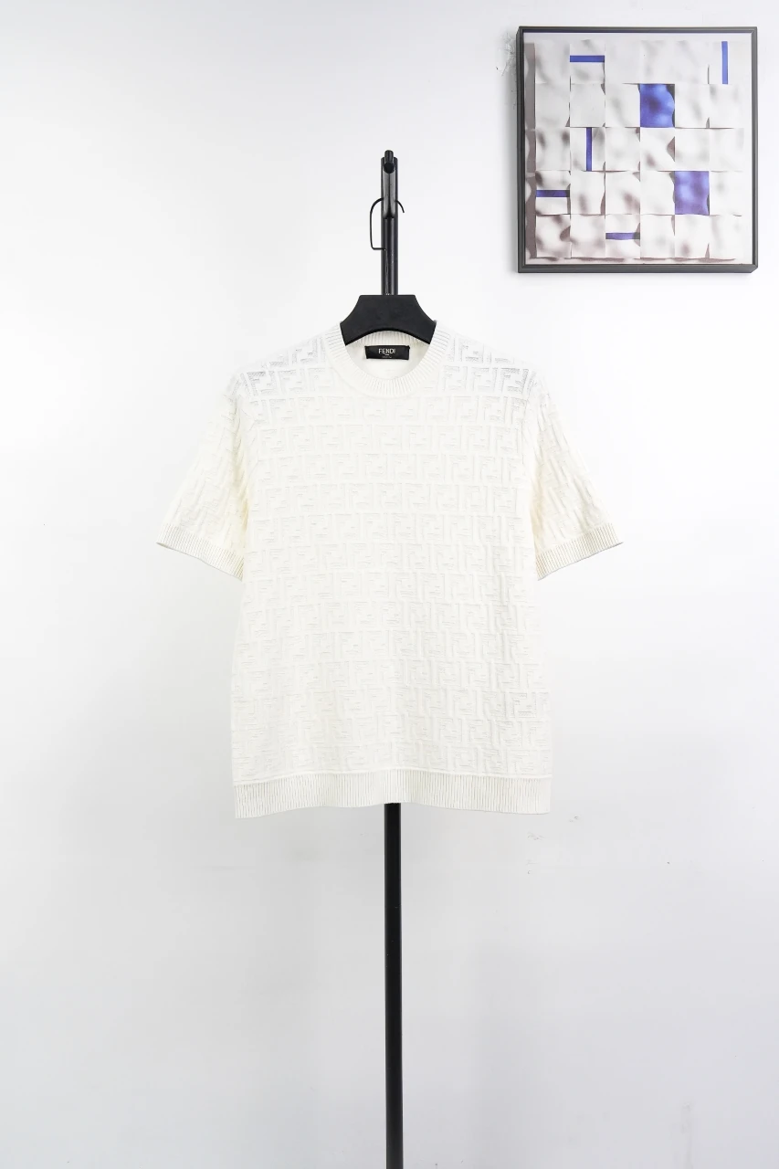 Fendi White Allover FF Knit T-Shirt product photo from LabelPicks