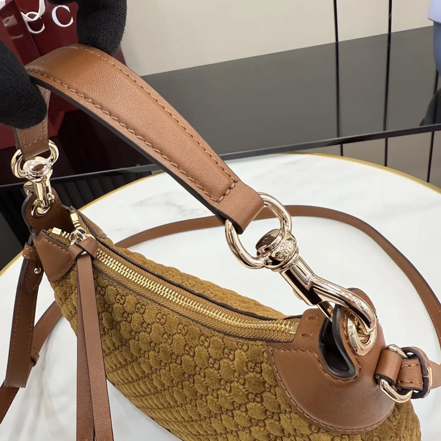Gucci Suede Leather Crossbody Bag product photo from LabelPicks