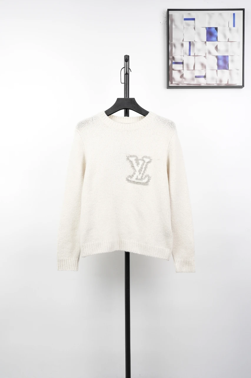 Louis Vuitton Off White Letter Intarsia Crewneck Sweater product photo from LabelPicks