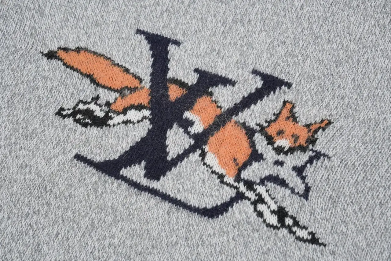 Louis Vuitton Grey Fox Jacquard Crewneck Sweater product photo from LabelPicks
