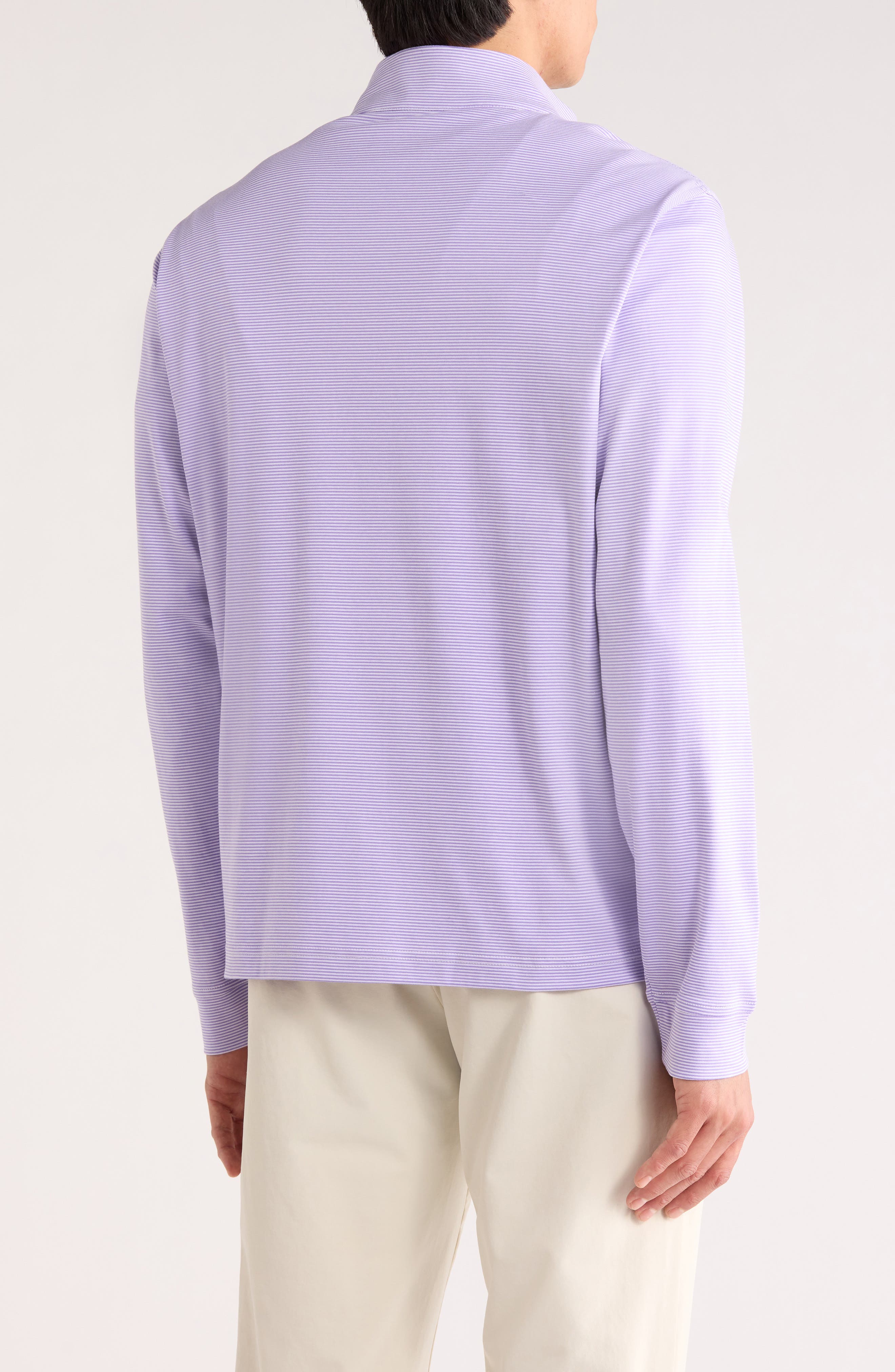 David Donahue Stripe Quarter Zip Pullover Sweater