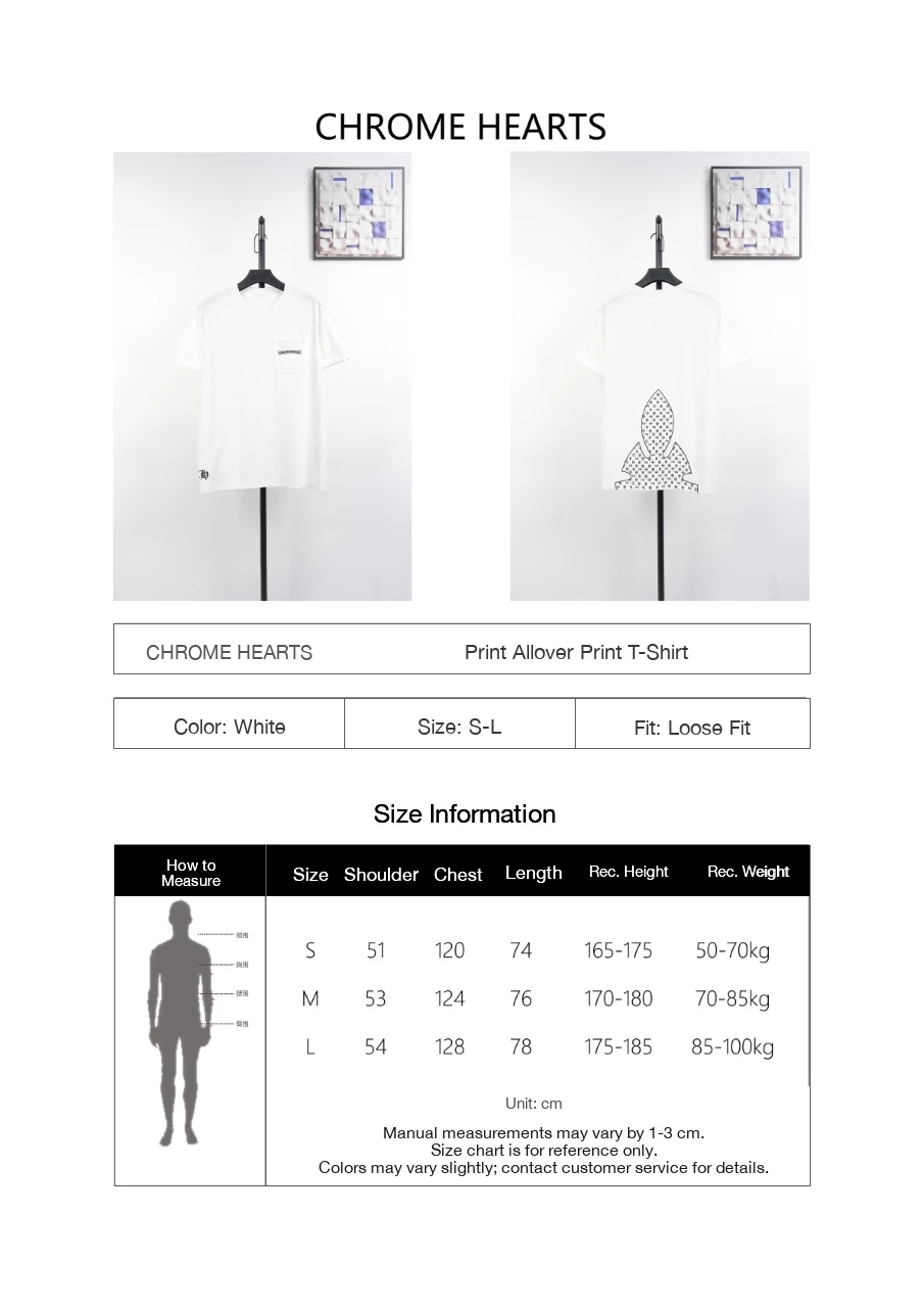 Chrome Hearts White Half Allover Cross Print T-Shirt product photo from LabelPicks