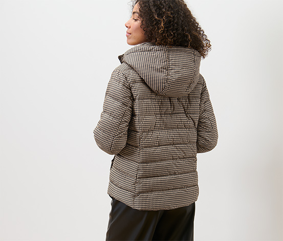 Bedruckte Steppjacke mit Kapuze