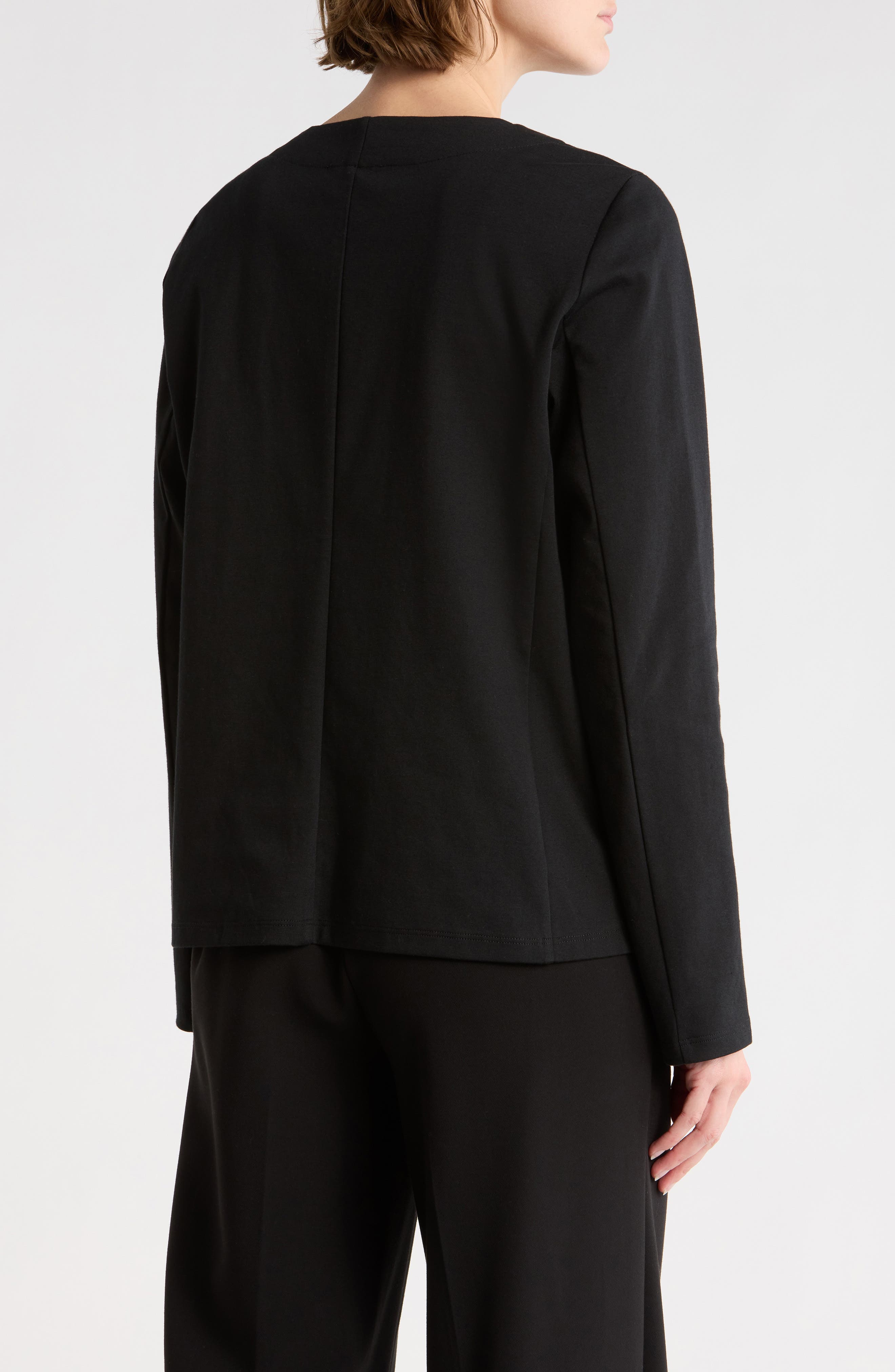 Eileen Fisher Cotton Blend Ponte Full Zip Jacket
