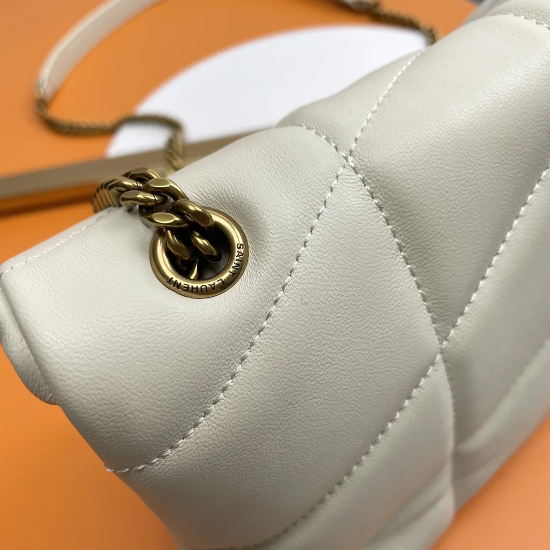 Saint Laurent White Quilted Leather Shoulder Bag product photo from LabelPicks
