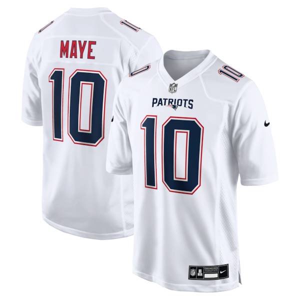 Drake Maye New England Patriots Nike Game Jersey - Tundra White/Black