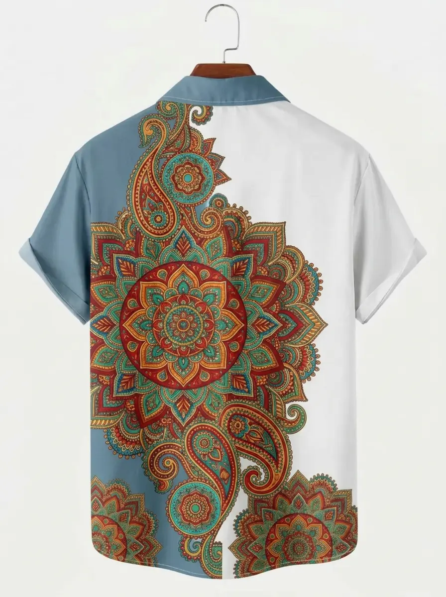 Men's printed shirts Mandala Paisley Art Hawaiian Shirt