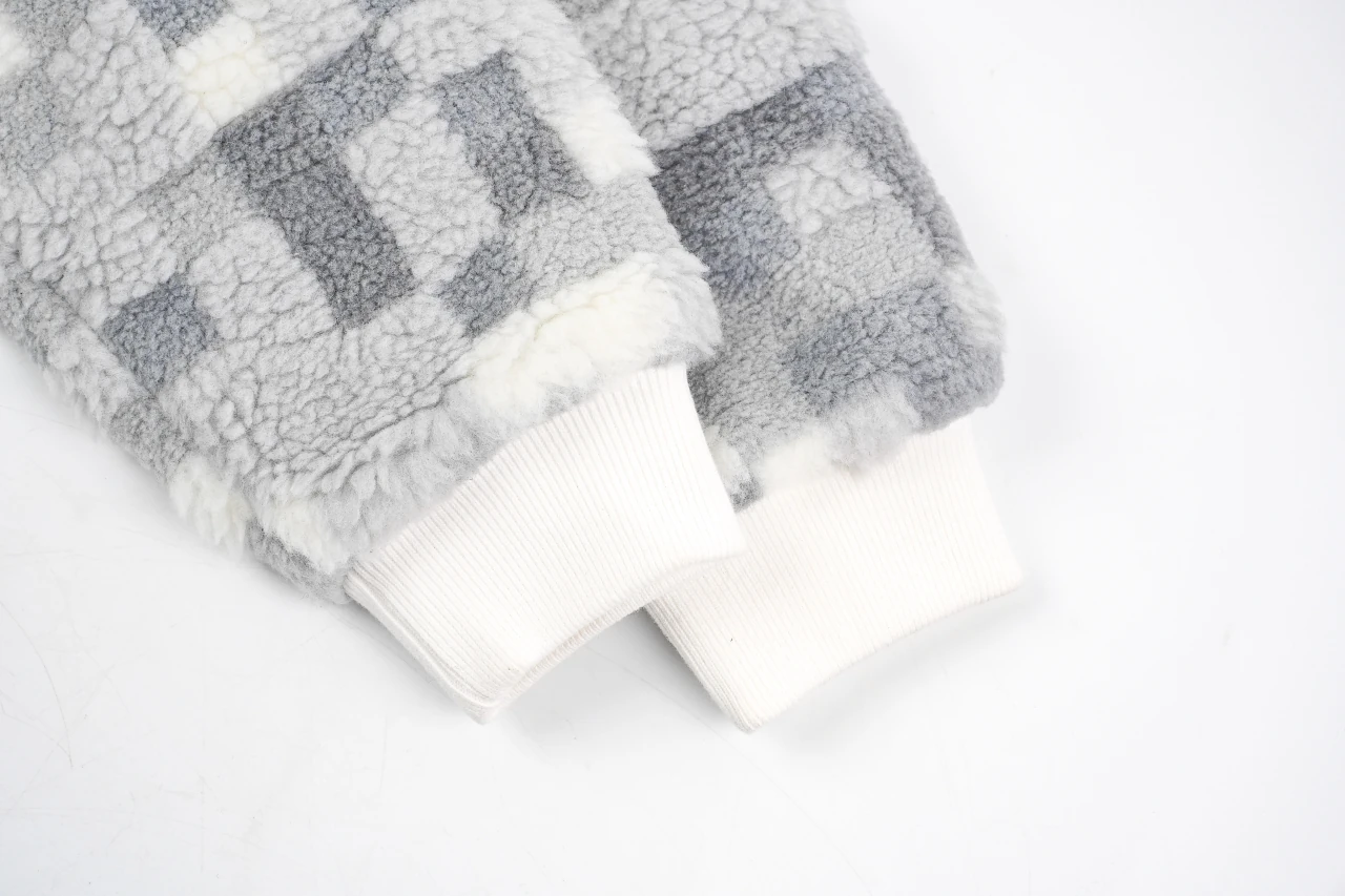 Louis Vuitton White Grey Mosaic Sherpa Jacket product photo from LabelPicks