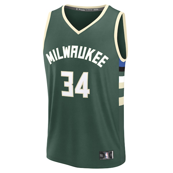 Giannis Antetokounmpo Milwaukee Bucks  Youth Fast Break Replica Player Jersey - Icon Edition - Hunter Green